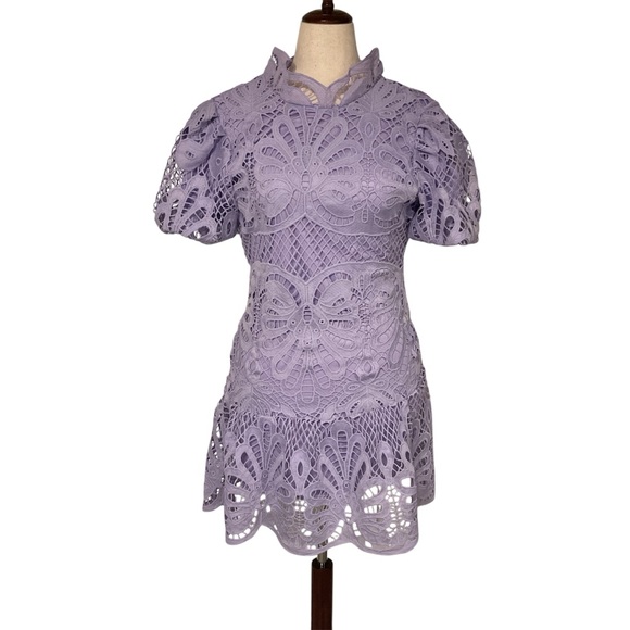 Women's Summer Hollow Out Ruffle Dresses Puff Sleeve Embroidered A Line … - Picture 4 of 12